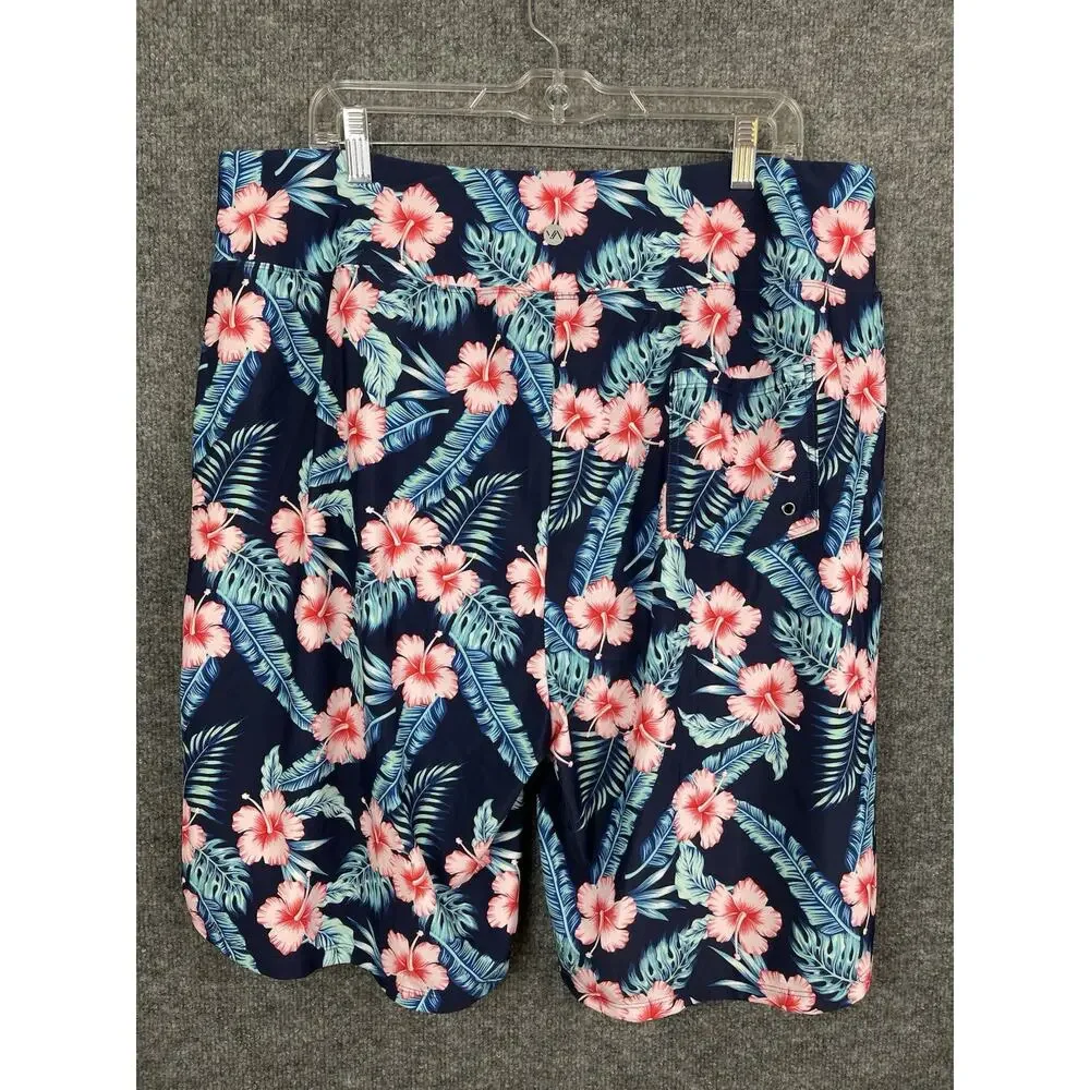 Vidia‎ Activewear Shorts Women's XXXL Slash Pockets Tropical Hibiscus